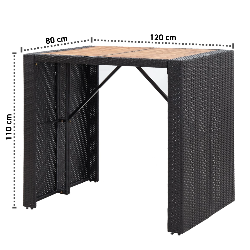 5-tlg. Garten-Bar-Set Schwarz