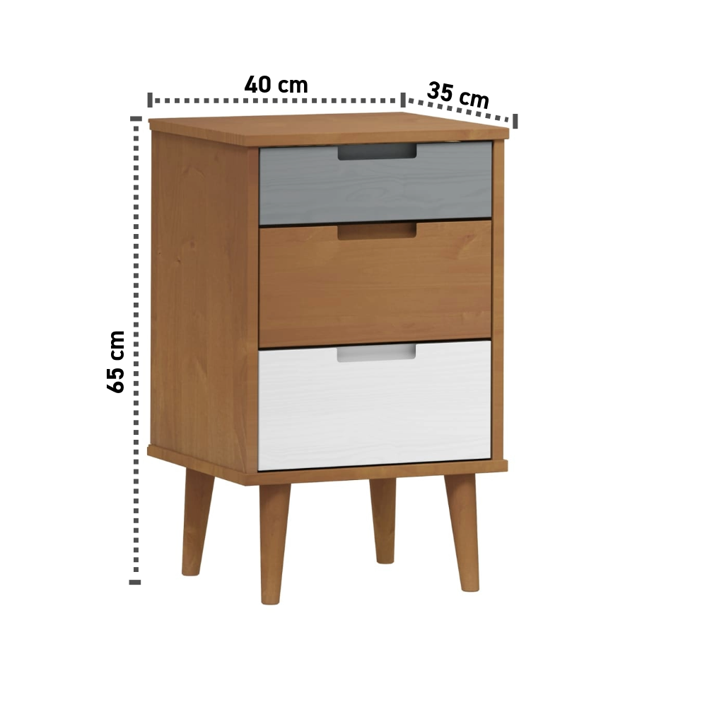 Nachttisch 40x35x65 cm Massives Kiefernholz