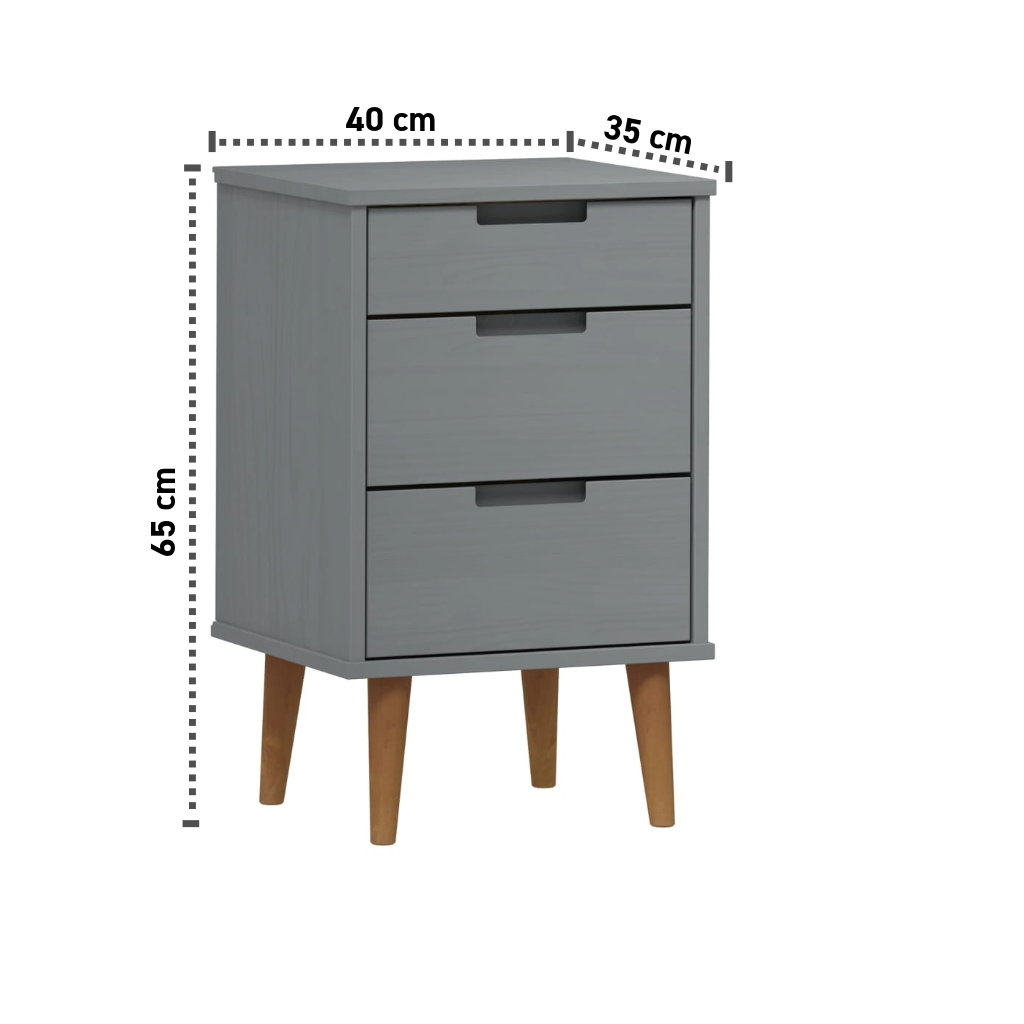 Nachttisch 40x35x65 cm Massives Kiefernholz