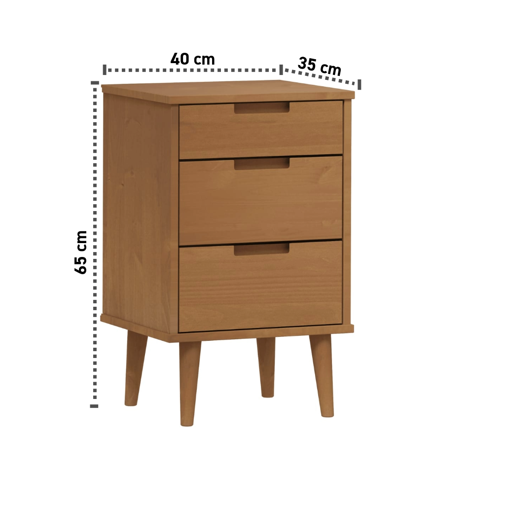 Nachttisch 40x35x65 cm Massives Kiefernholz