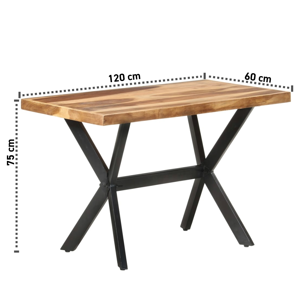 Esstisch 120x60x75 cm Massives Akazienholz