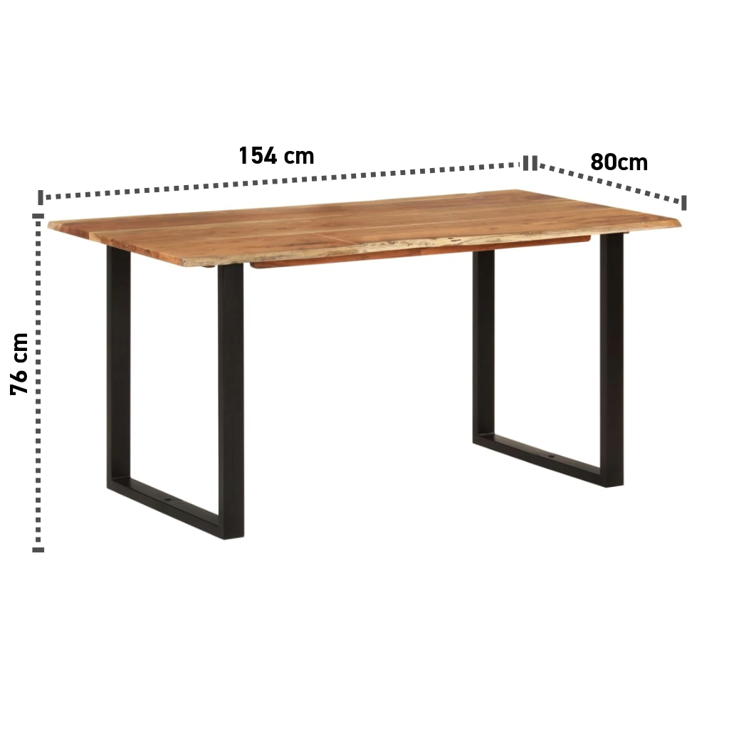 Esstisch 154x80x76 cm Massives Akazienholz