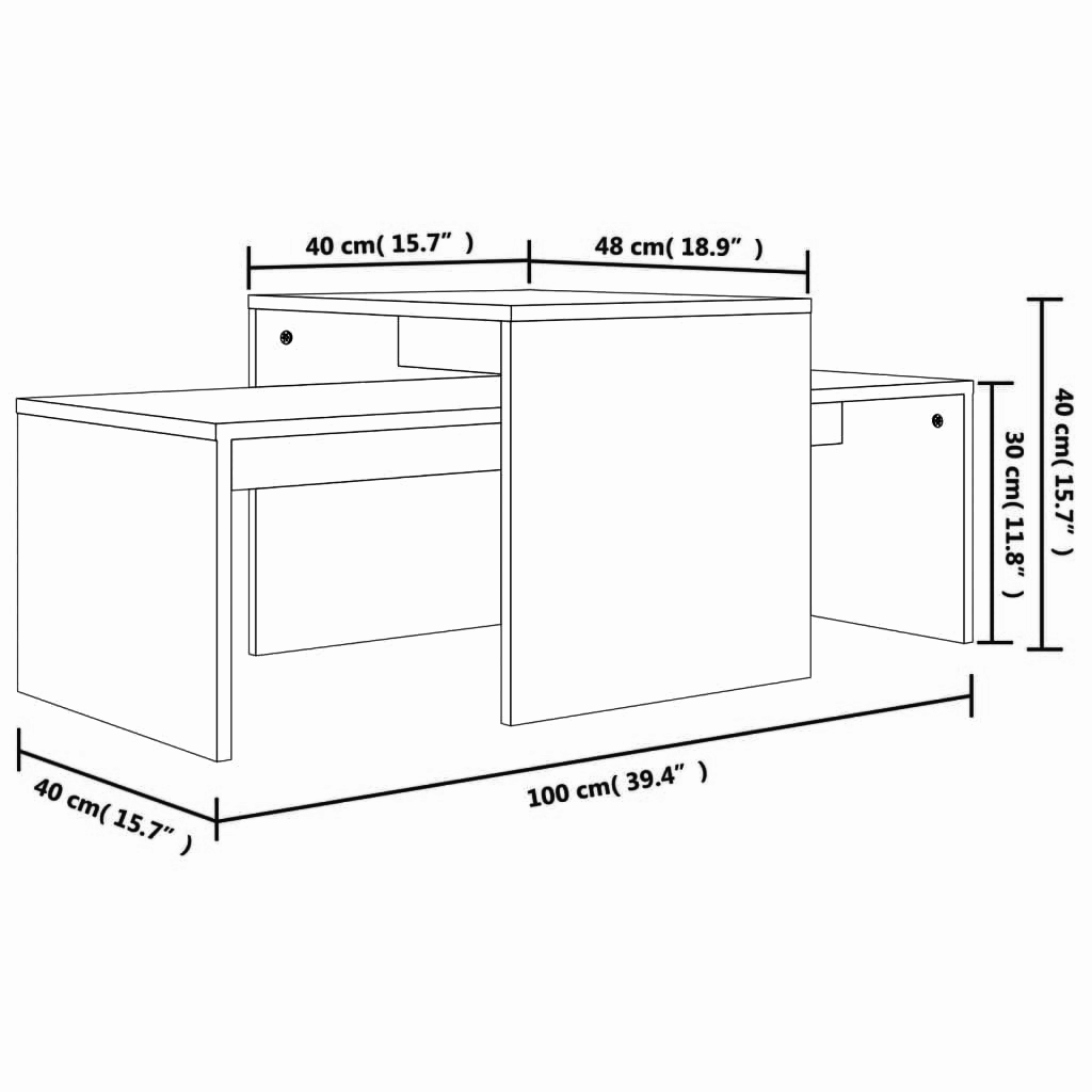 Couchtisch-Set 100x48x40 cm