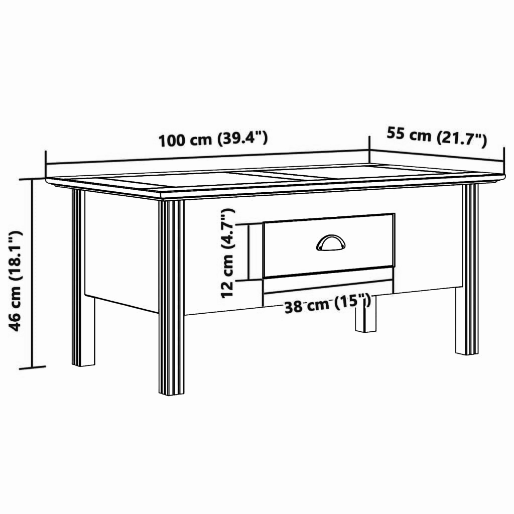 Couchtisch 100x55x45 cm