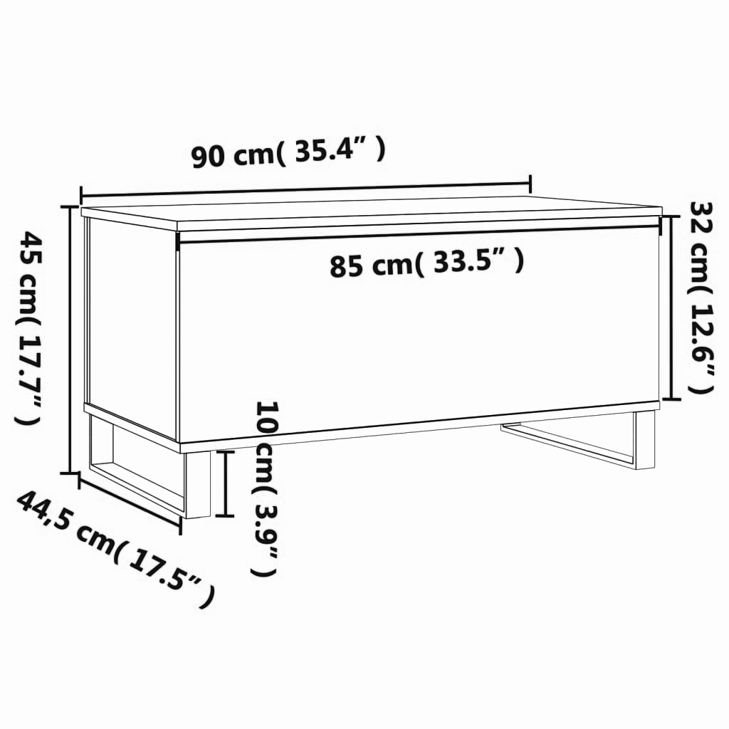 Couchtisch 90x44,5x45 cm