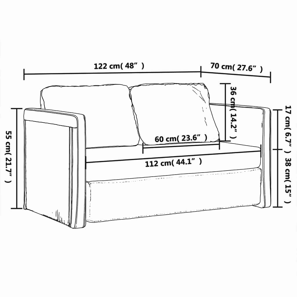 2-Sitzer Sofa 112 cm