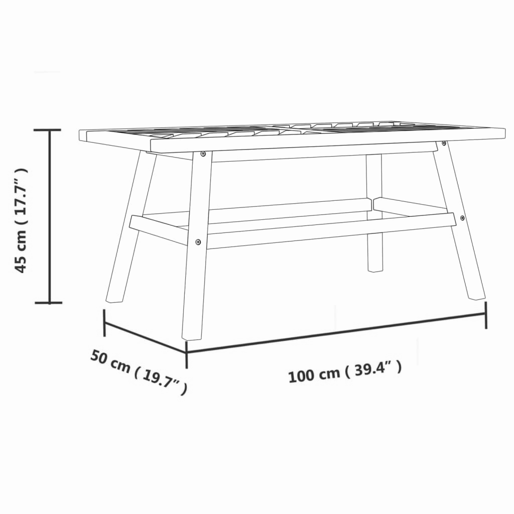 Couchtisch Akazienholz 100x50x45 cm