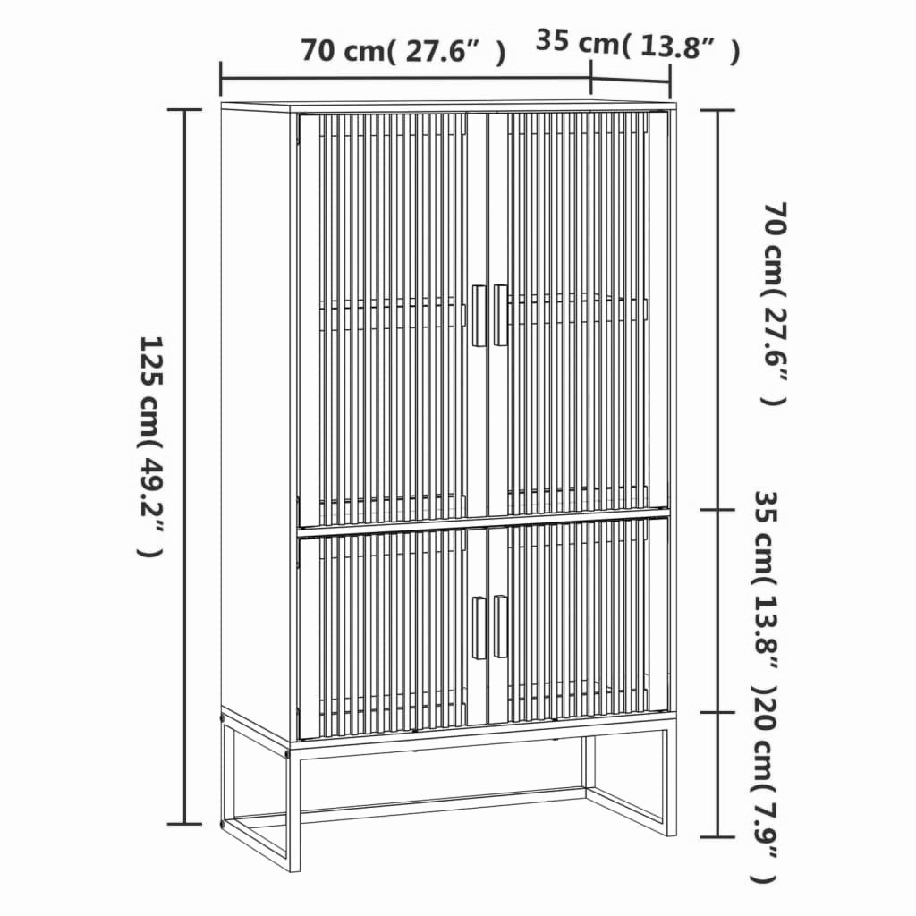 Highboard 70x35x125 cm