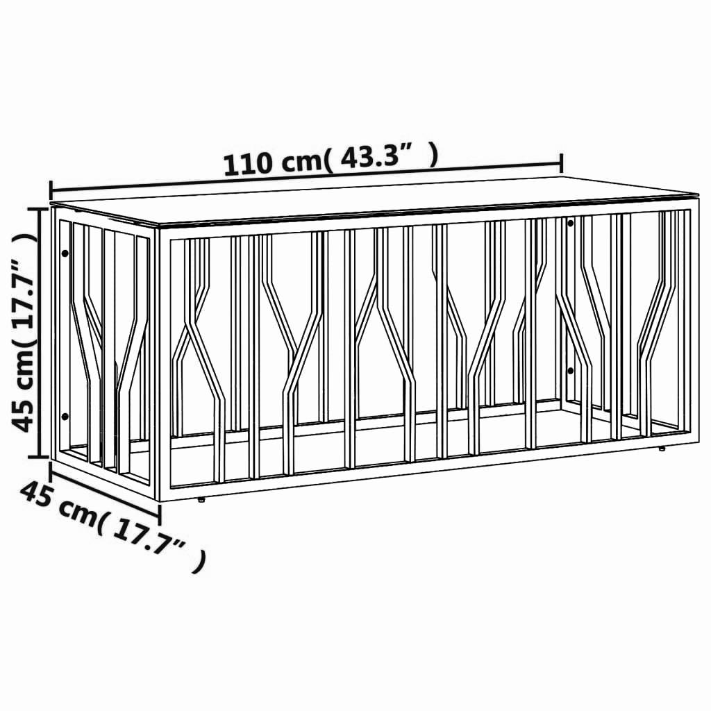 Recycelter Couchtisch 110x45x45 cm