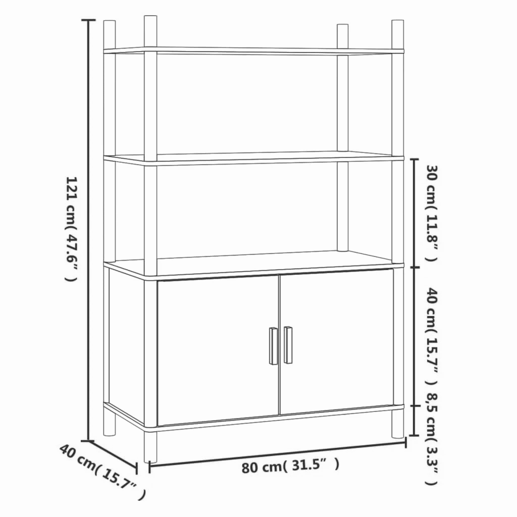 Highboard 80x40x121 cm