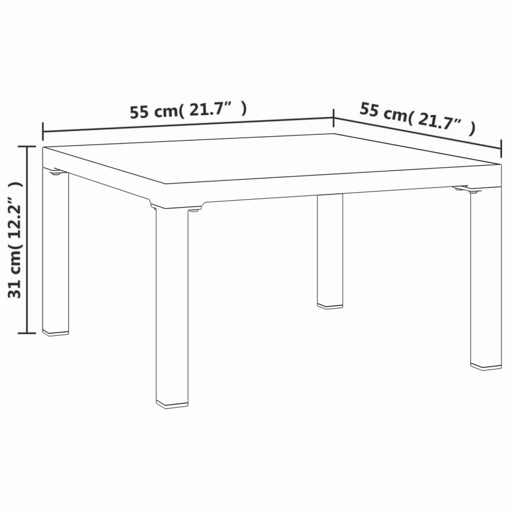 Garten-Couchtisch Grau 55x55x31 cm