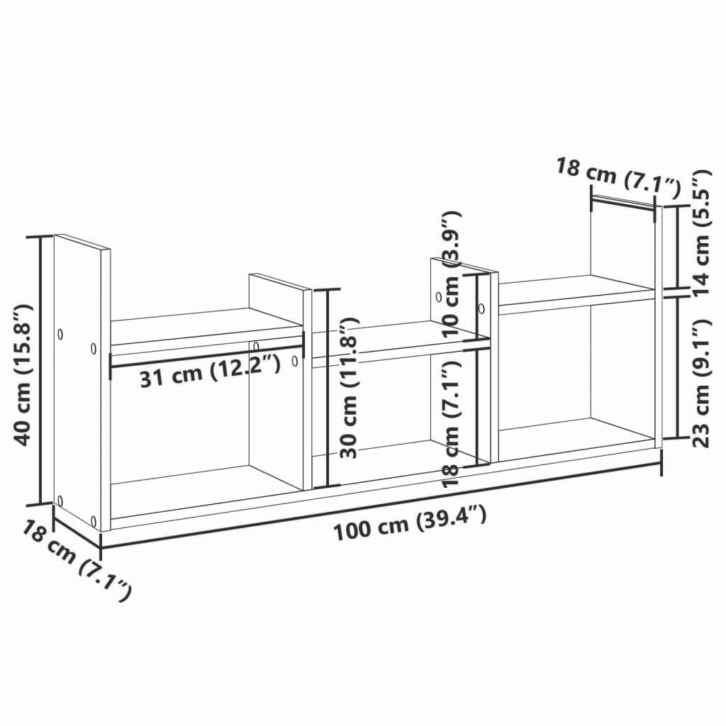 Wandschrank 100x18x40 cm