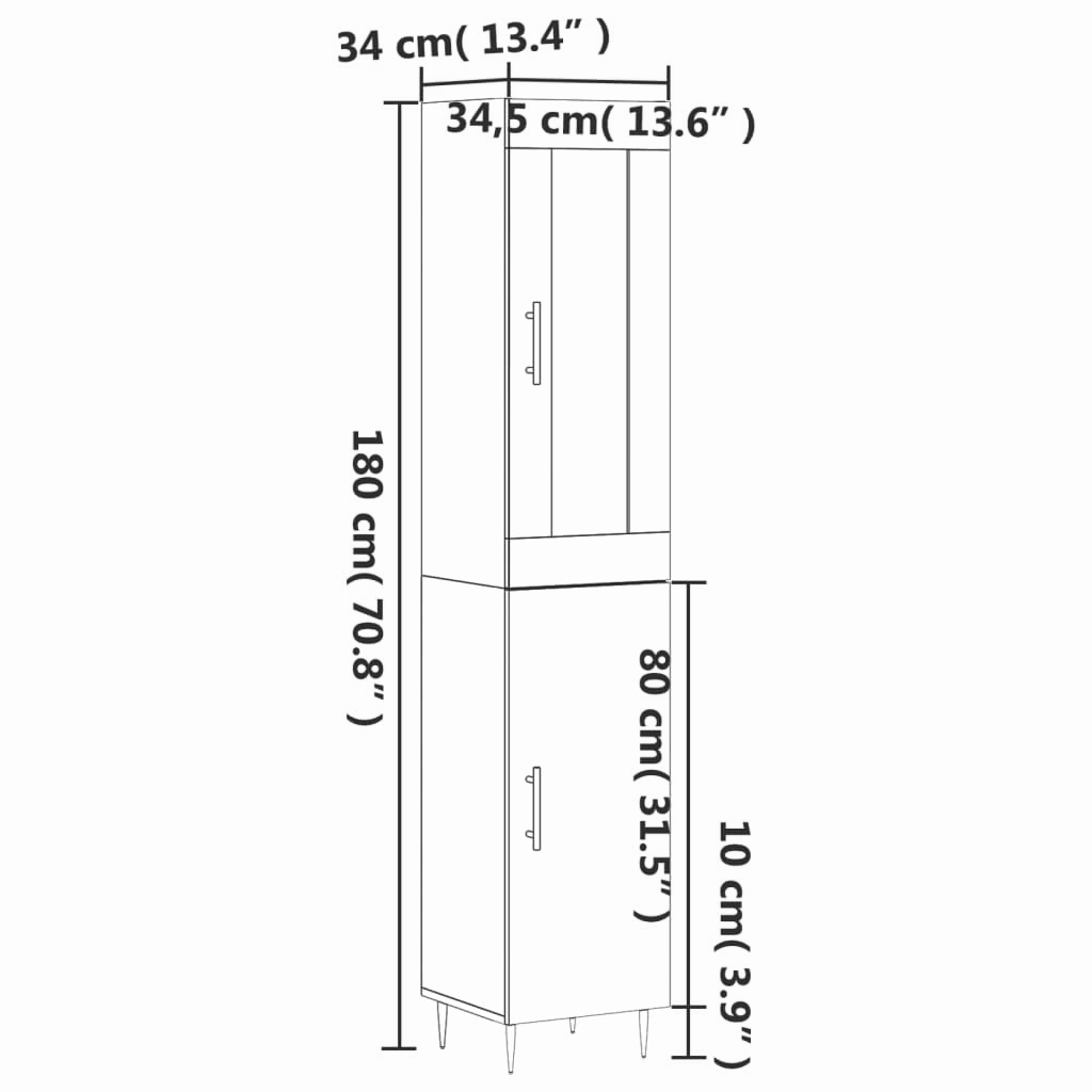 Highboard 34,5x34x180 cm