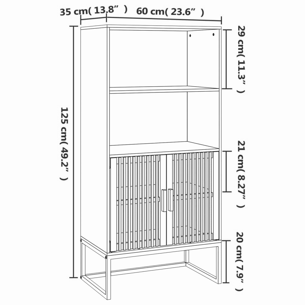 Highboard 60x35x125 cm