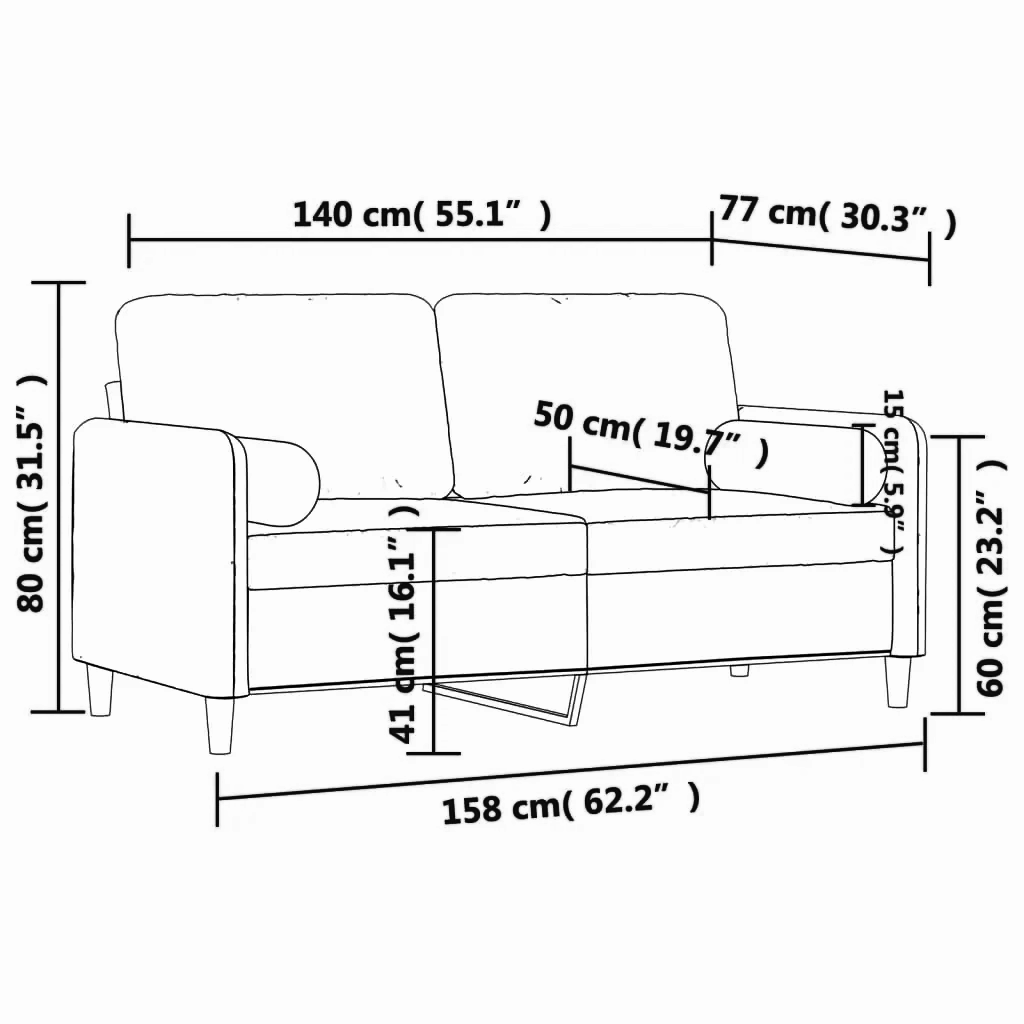 2-Sitzer Sofa 140 cm