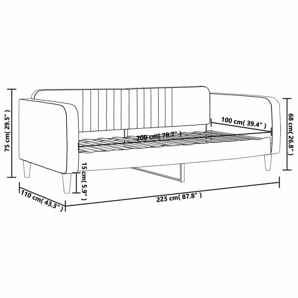 Tagesbett-Gestell 100x200 cm