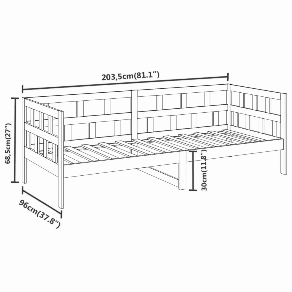 Tagesbett-Gestell 90x200 cm