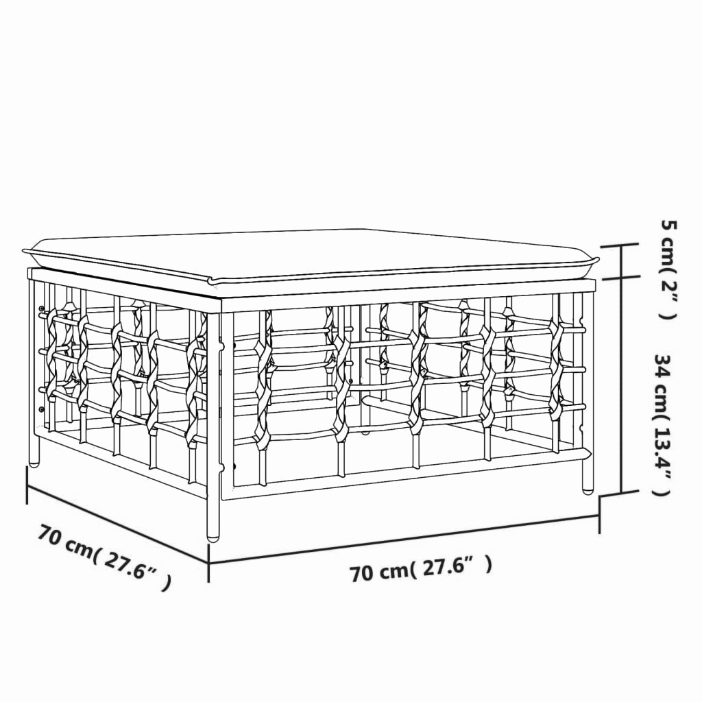 Gartenhocker 70x70x34 cm