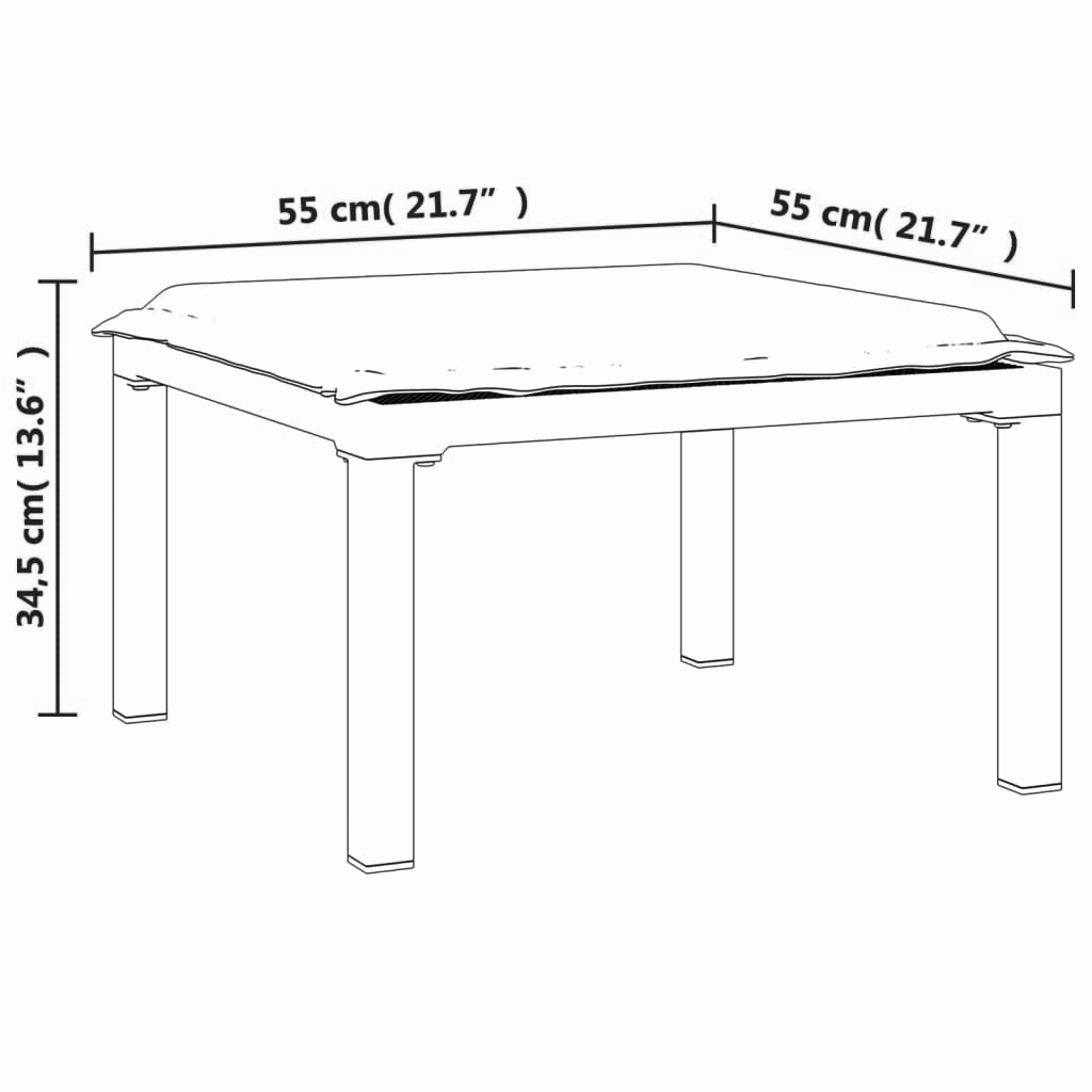 Gartenhocker Schwarz 55x55x34,5 cm