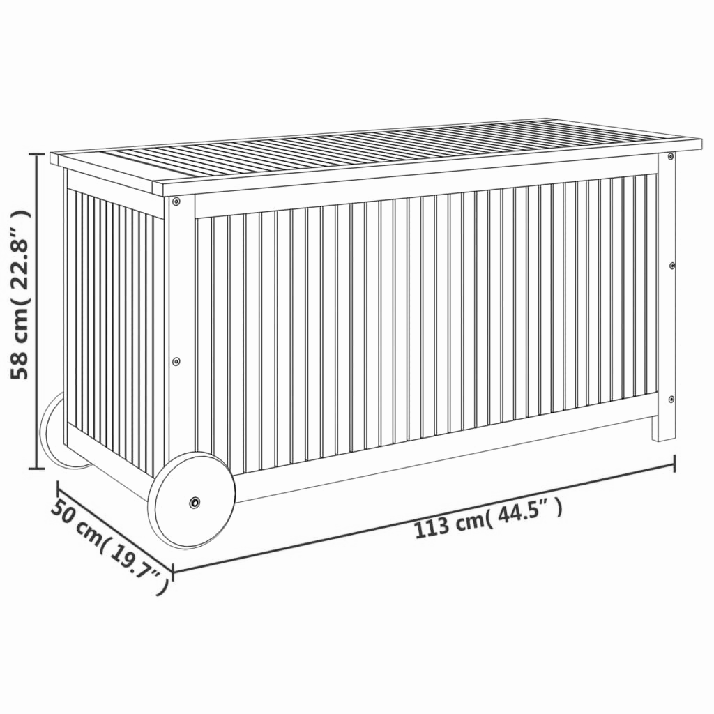 Gartenbox mit Rollen Akazienholz