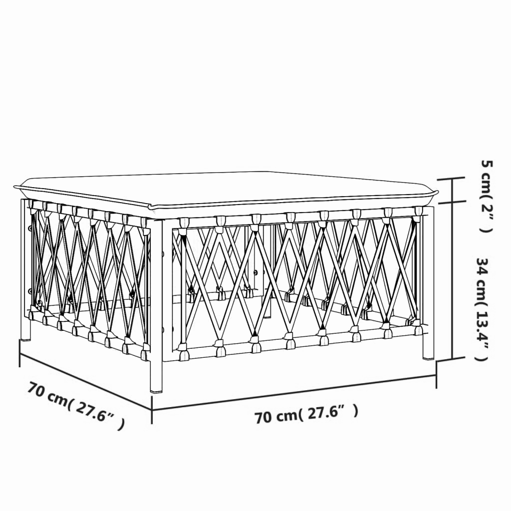 Gartenhocker 70x70x34 cm