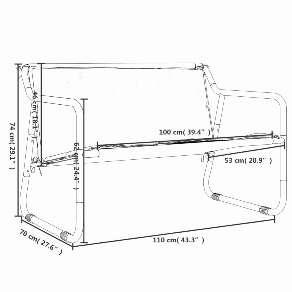 2-Sitzer Gartenbank Grau 110 cm