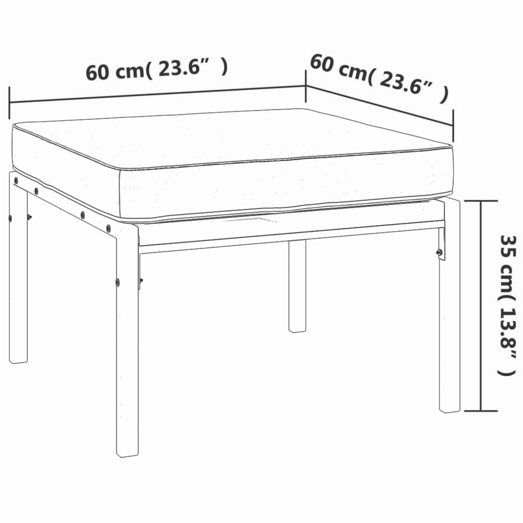 2er-Set Gartenhocker 60x60x35 cm