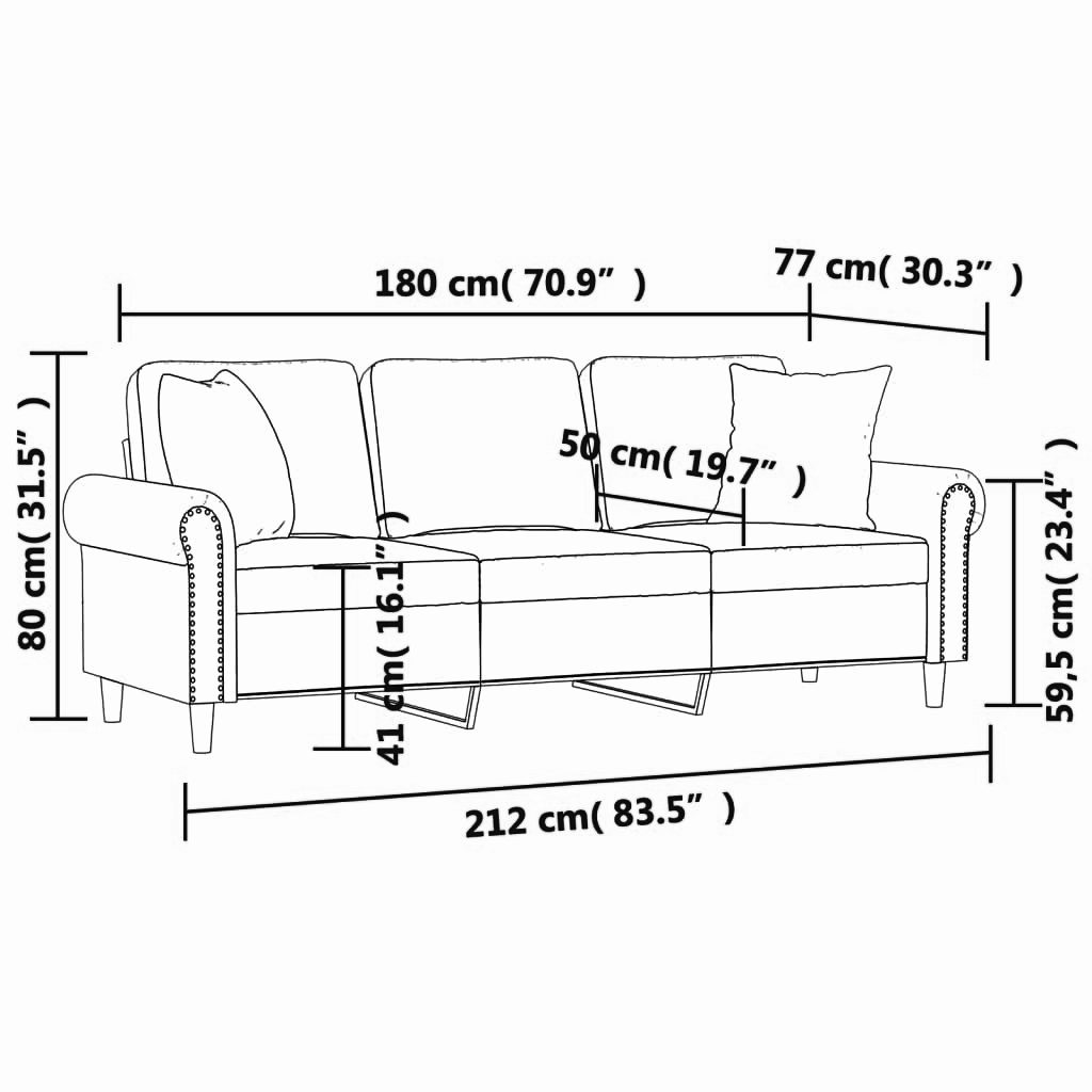 3-Sitzer Sofa 180 cm