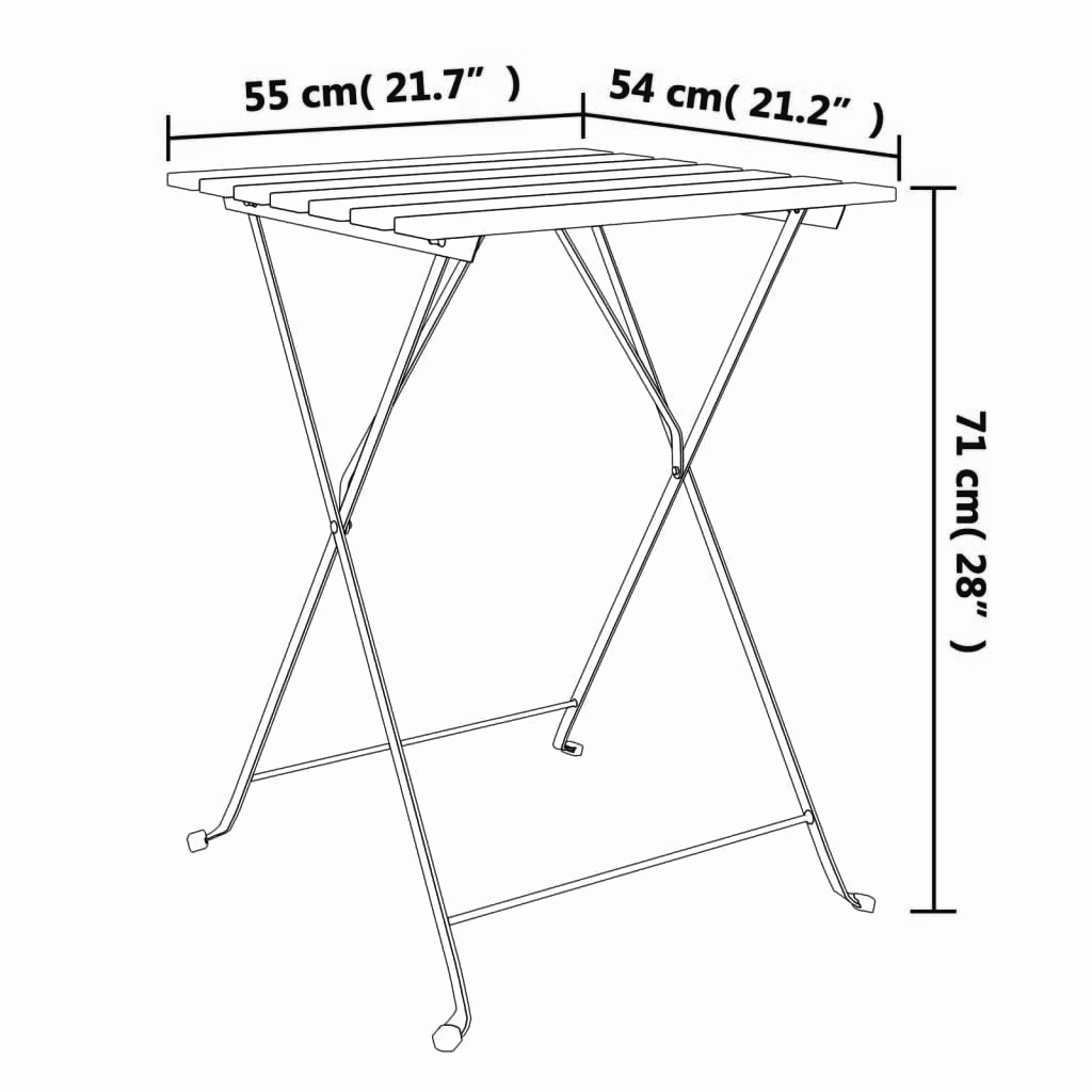 3-tlg. Bistro-Set Akazienholz