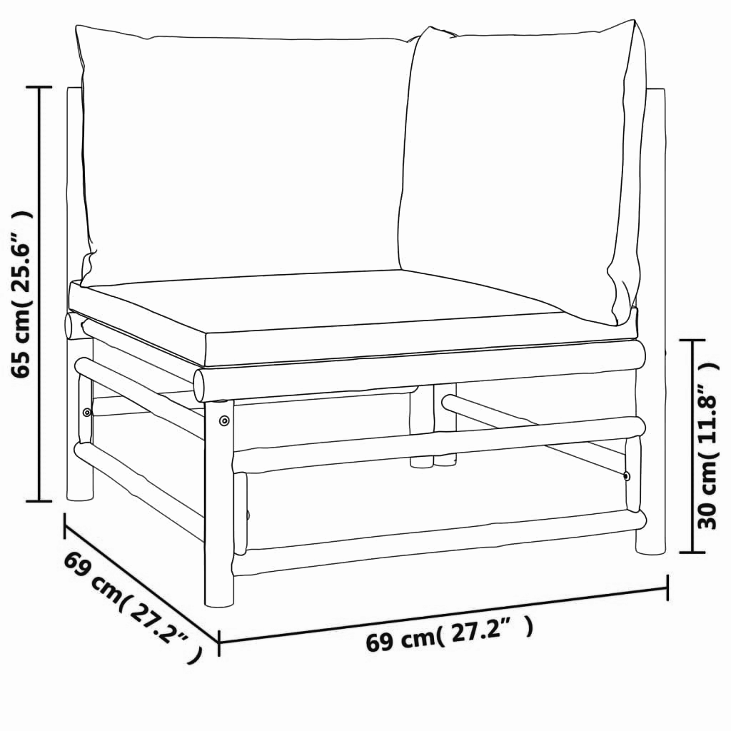 Gartensofa 138x69x65 cm Bambusholz