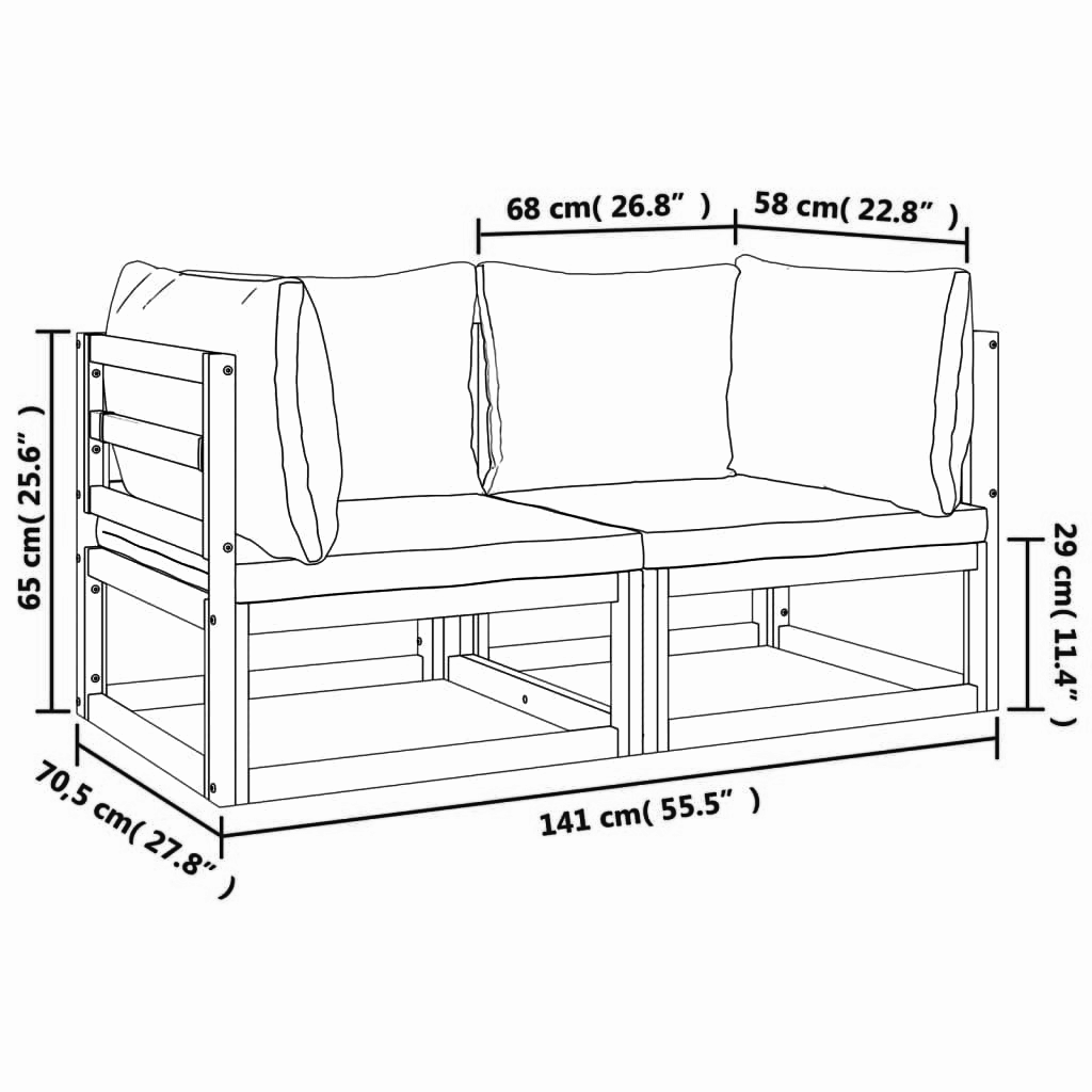 Gartensofa 141x70,5x65 cm Akazienholz