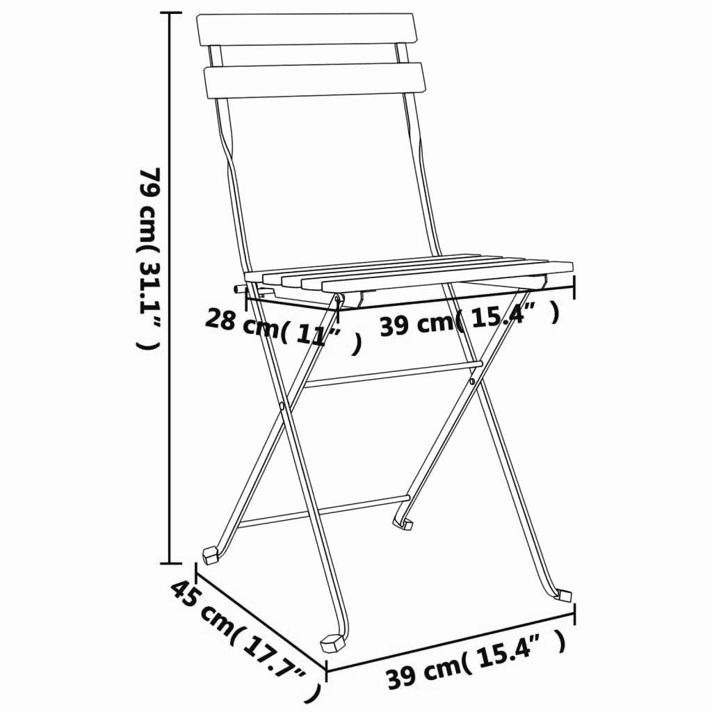 3-tlg. Bistro-Set Akazienholz