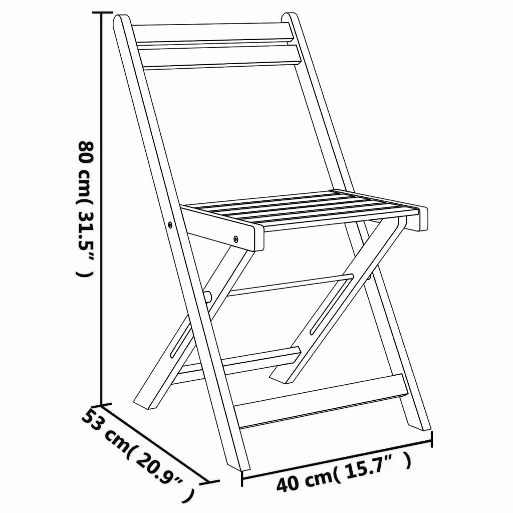 3-tlg. Bistro-Set Akazienholz