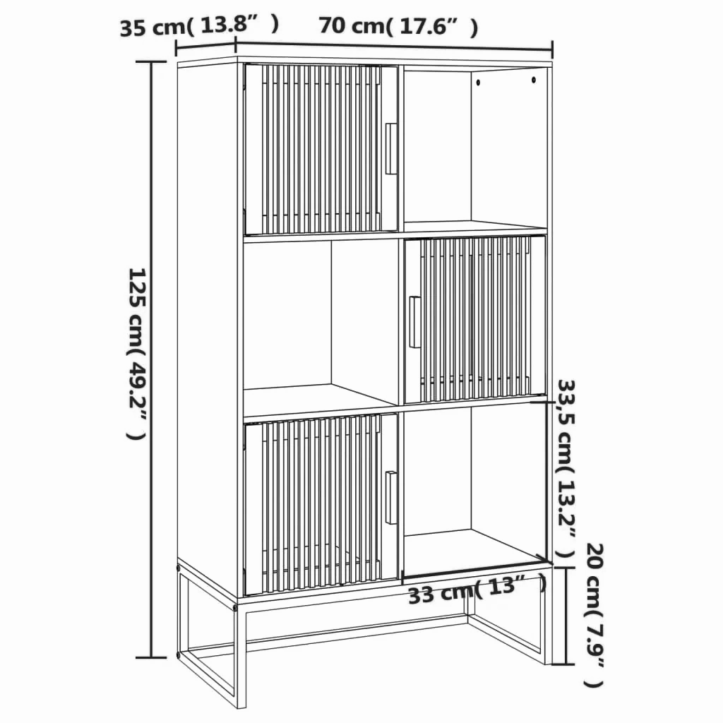 Highboard 70x35x125 cm