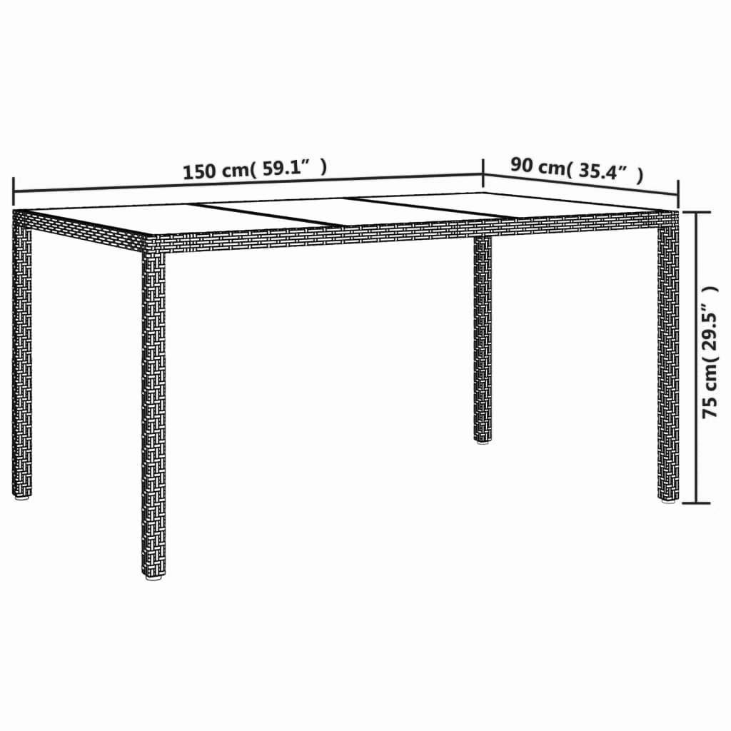 Gartentisch Beige 150x90x75 cm