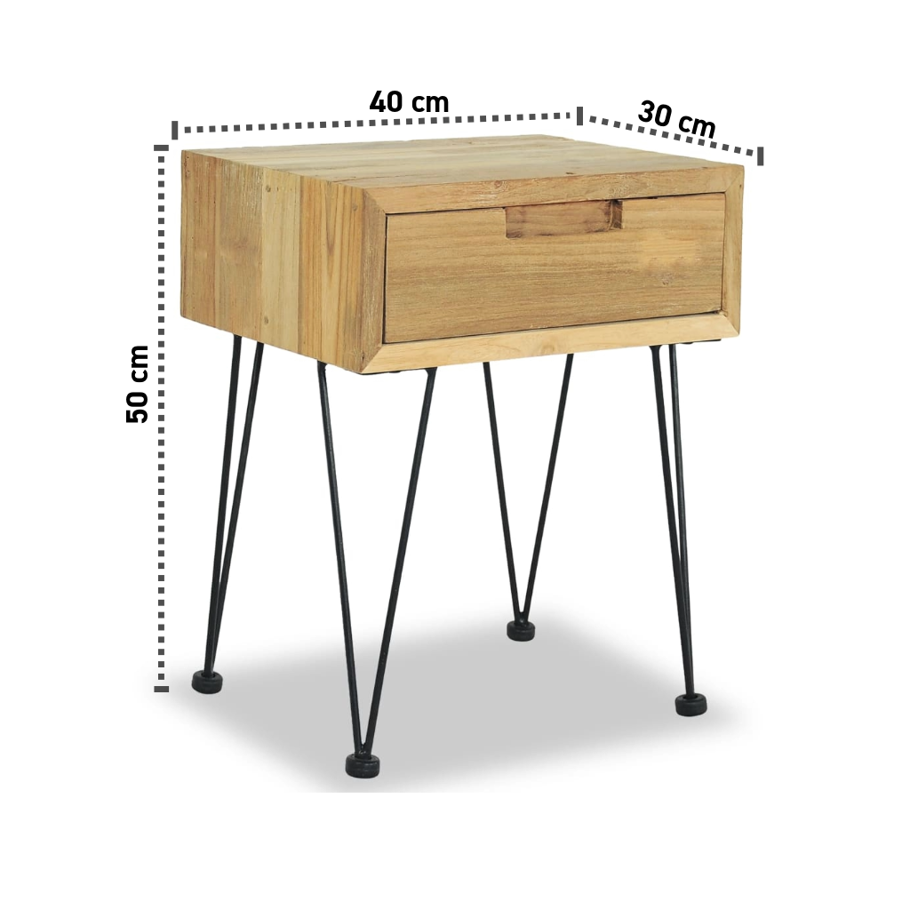 Recycelter Nachttisch 40x30x50 cm