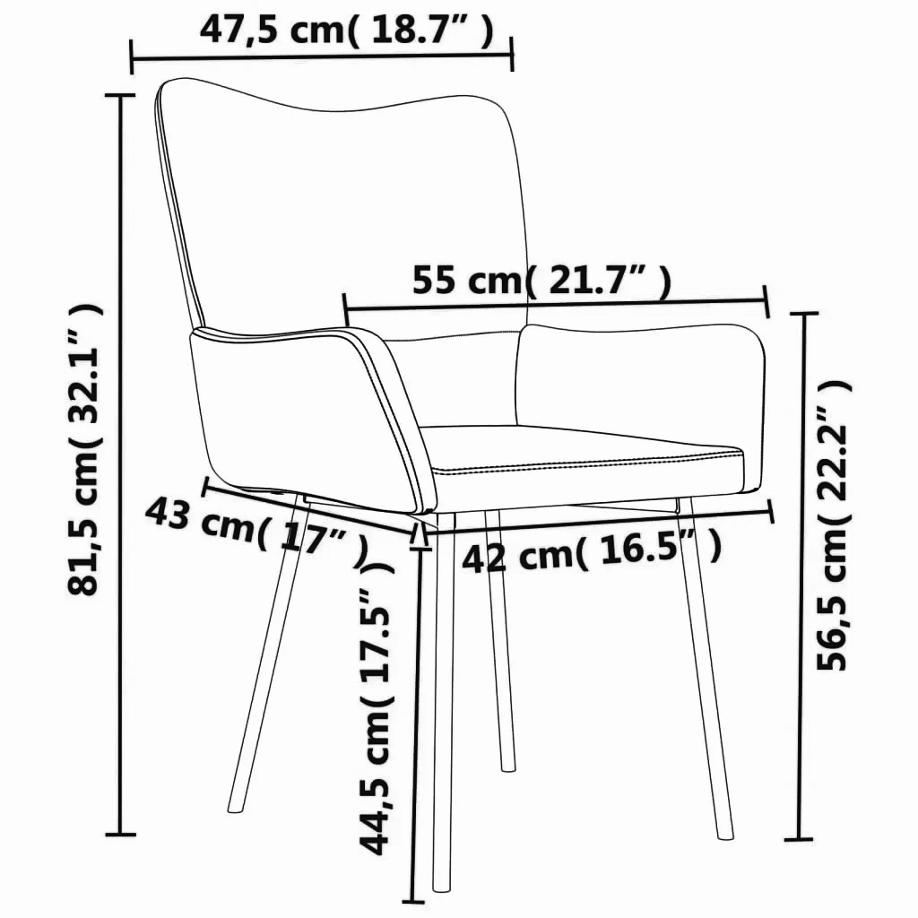 2er-Set Esszimmerstuhl 42 cm