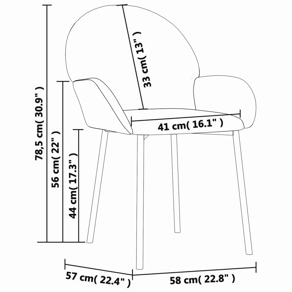 2er-Set Esszimmerstuhl 41 cm