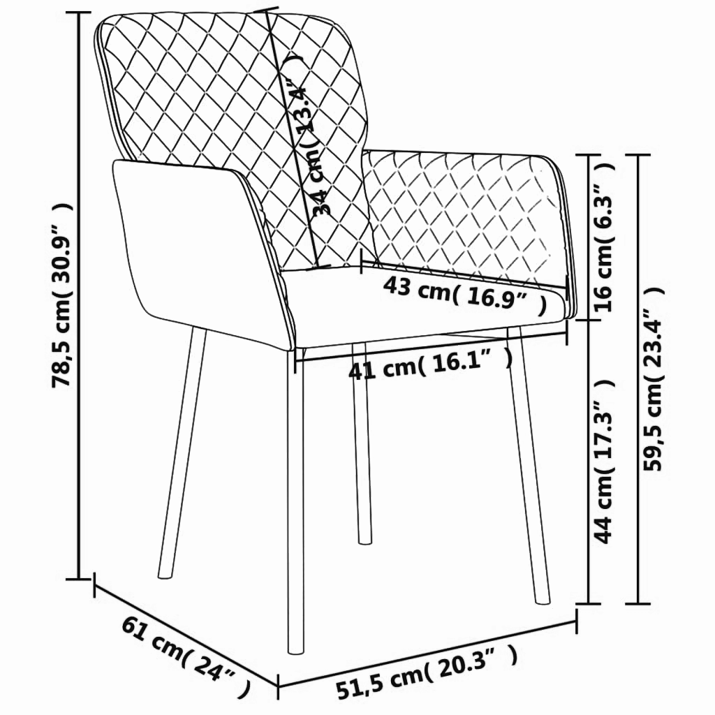 2er-Set Esszimmerstühle 41 cm