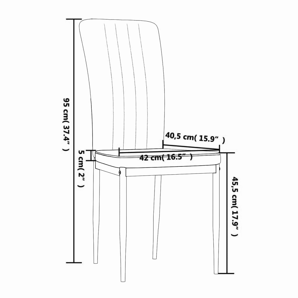 2er-Set Esszimmerstühle 42 cm