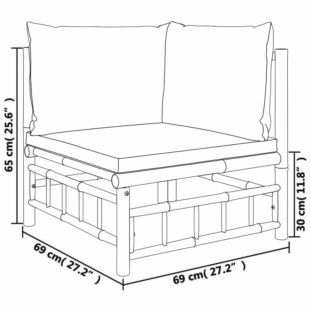 Gartensofa 69x69x65 cm Bambus