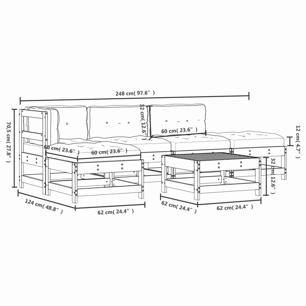 6-tlg. Garten-Lounge-Set