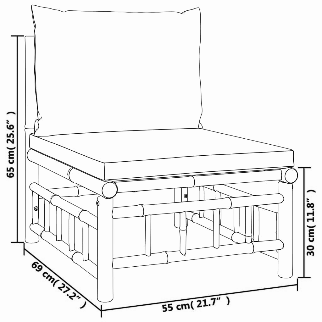 Gartensofa 69x69x65 cm Bambus