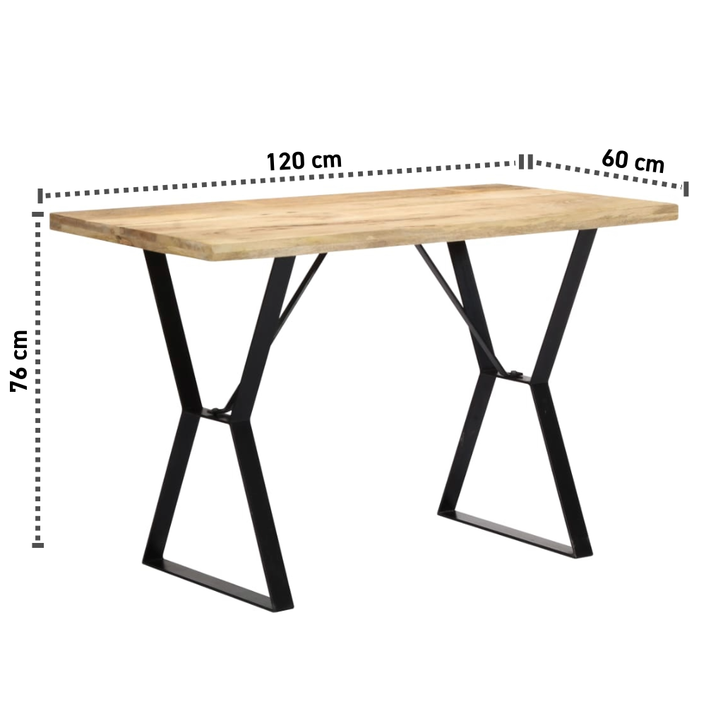 Esstisch 120x60x76 cm Massives Mangoholz