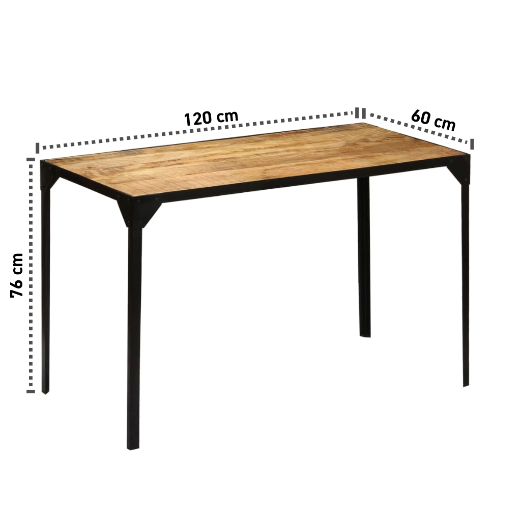 Esszimmertisch 120x60x76 cm Massives Mangoholz