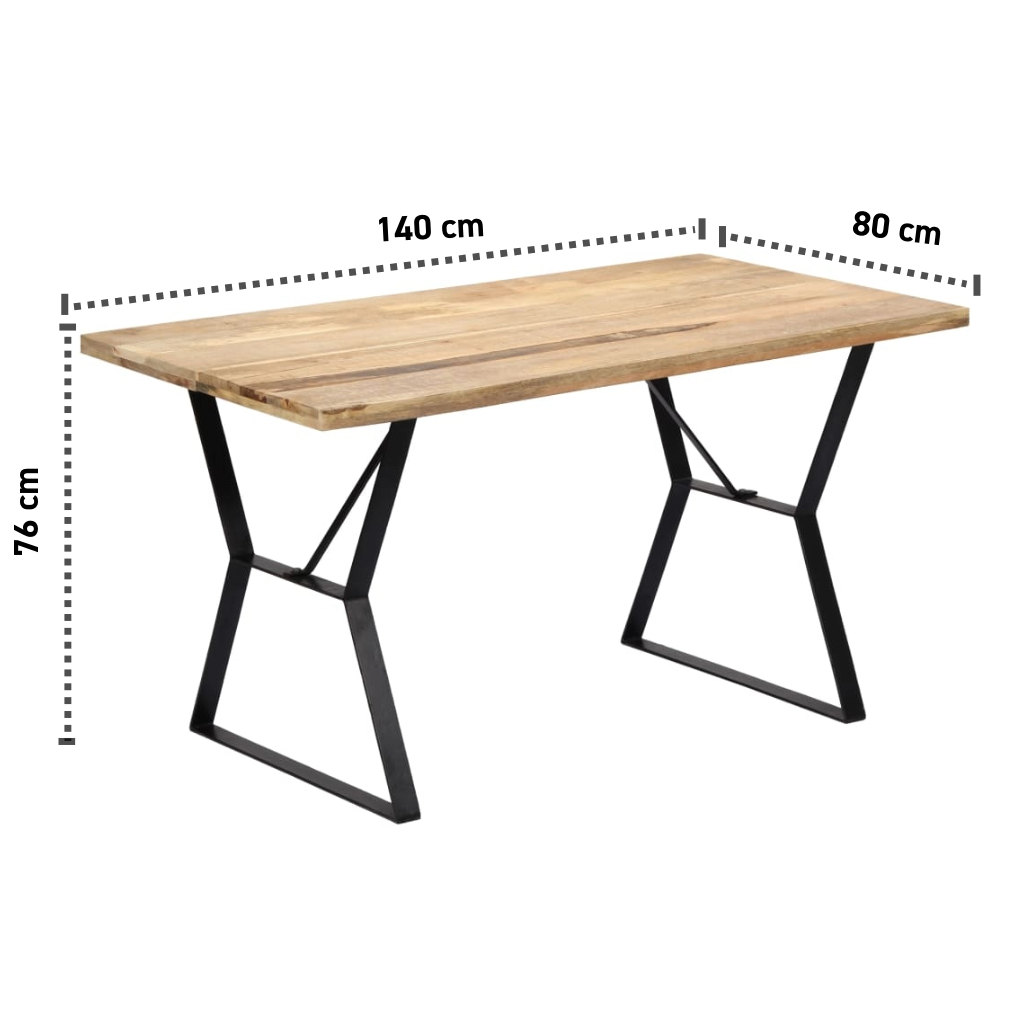 Esstisch 140x80x76 cm Massives Mangoholz