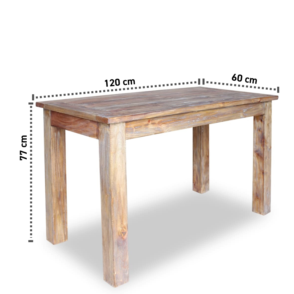 Recycelter Esszimmertisch 120x60x77 cm