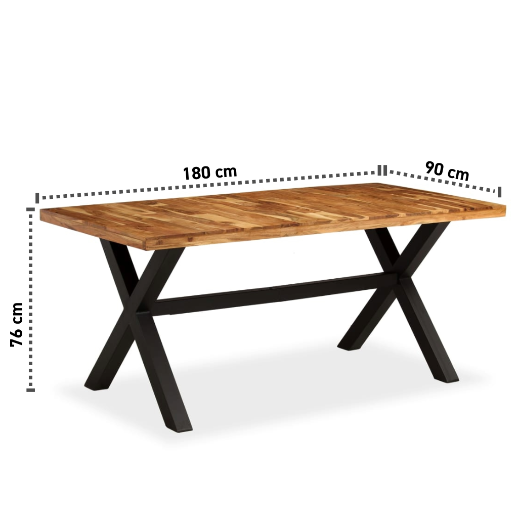 Esstisch 180x90x76 cm Massives Akazien- und Mangoholz