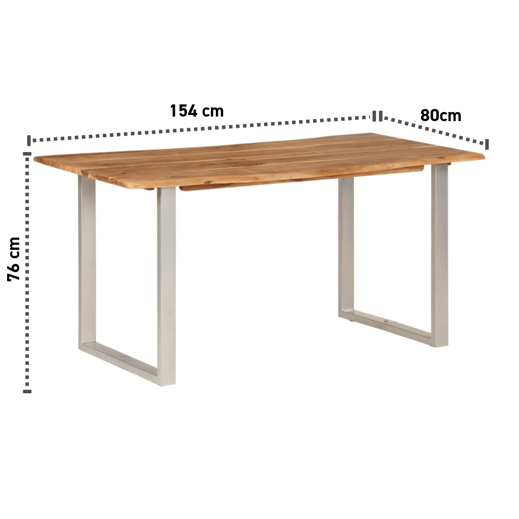 Esstisch 154x80x76 cm Massives Akazienholz