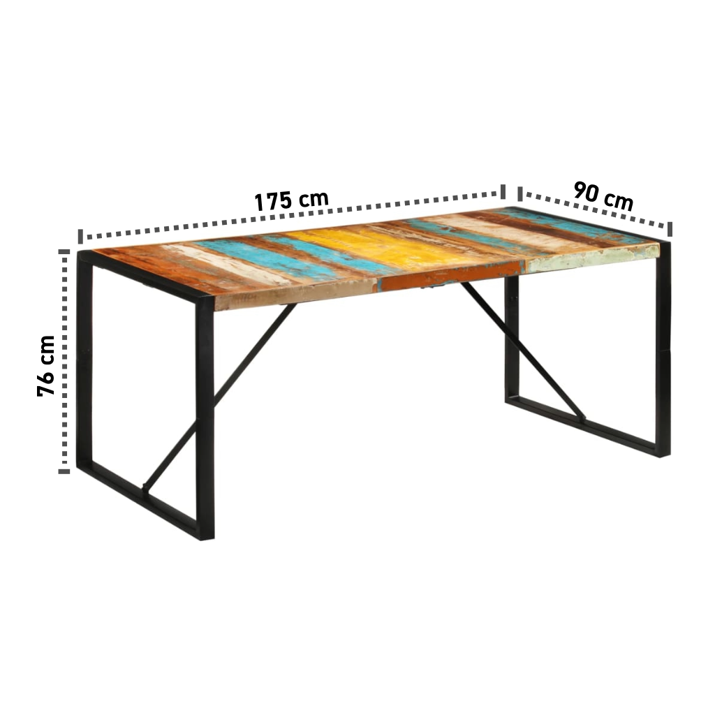 Recycelter Esstisch 175x90x76 cm